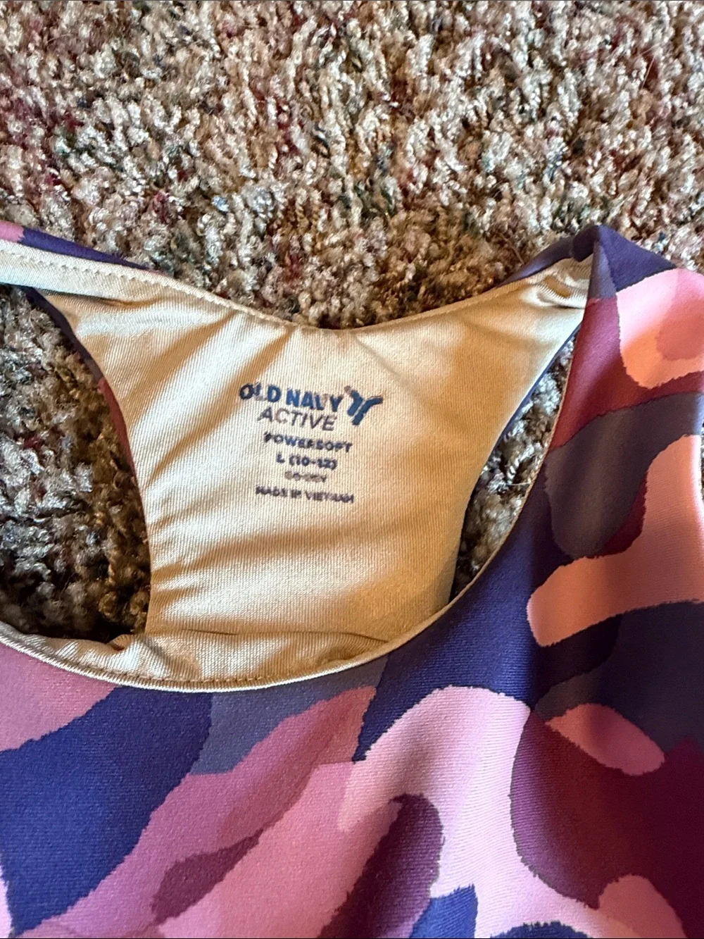 Old Navy Girls' Pink & Purple Camo Cropped Tank Top